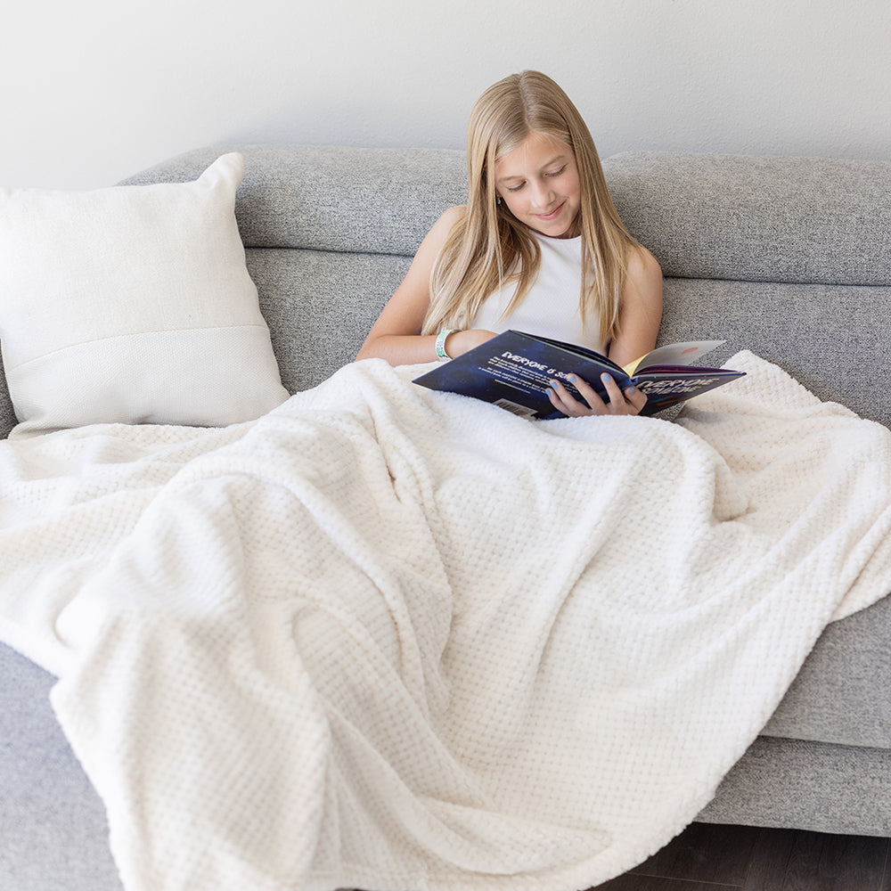 Waffle Weave Fleece Throw Blanket – Everyday Cozy Living
