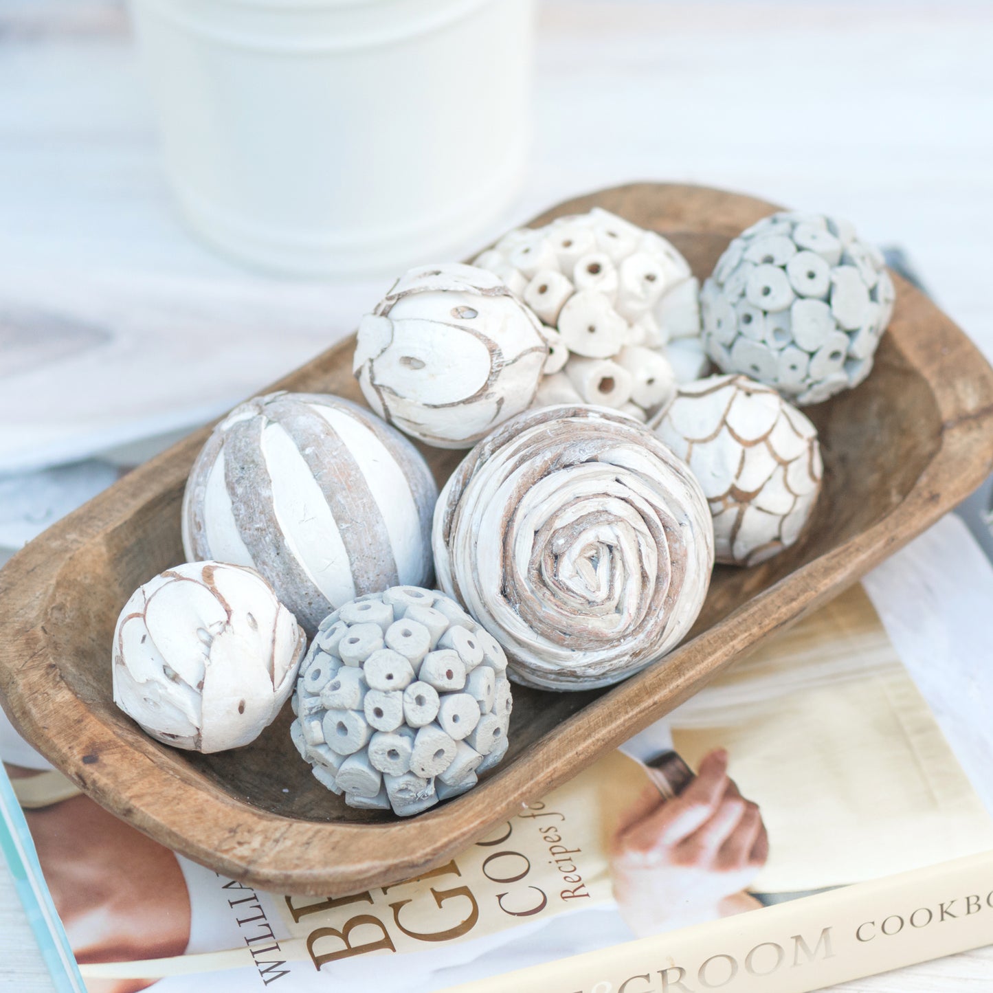 Hand-Carved Mini Rustic Dough Bowl - Natural